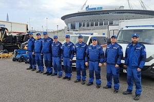 Масштабные учения спасателей прошли на «Газпром Арене» в Санкт-Петербурге 